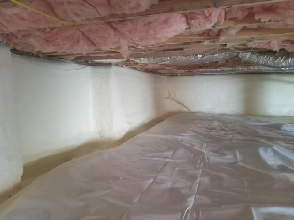 Crawl space encapsulation with closed-cell spray foam for Metal Roof Coating in Norwell